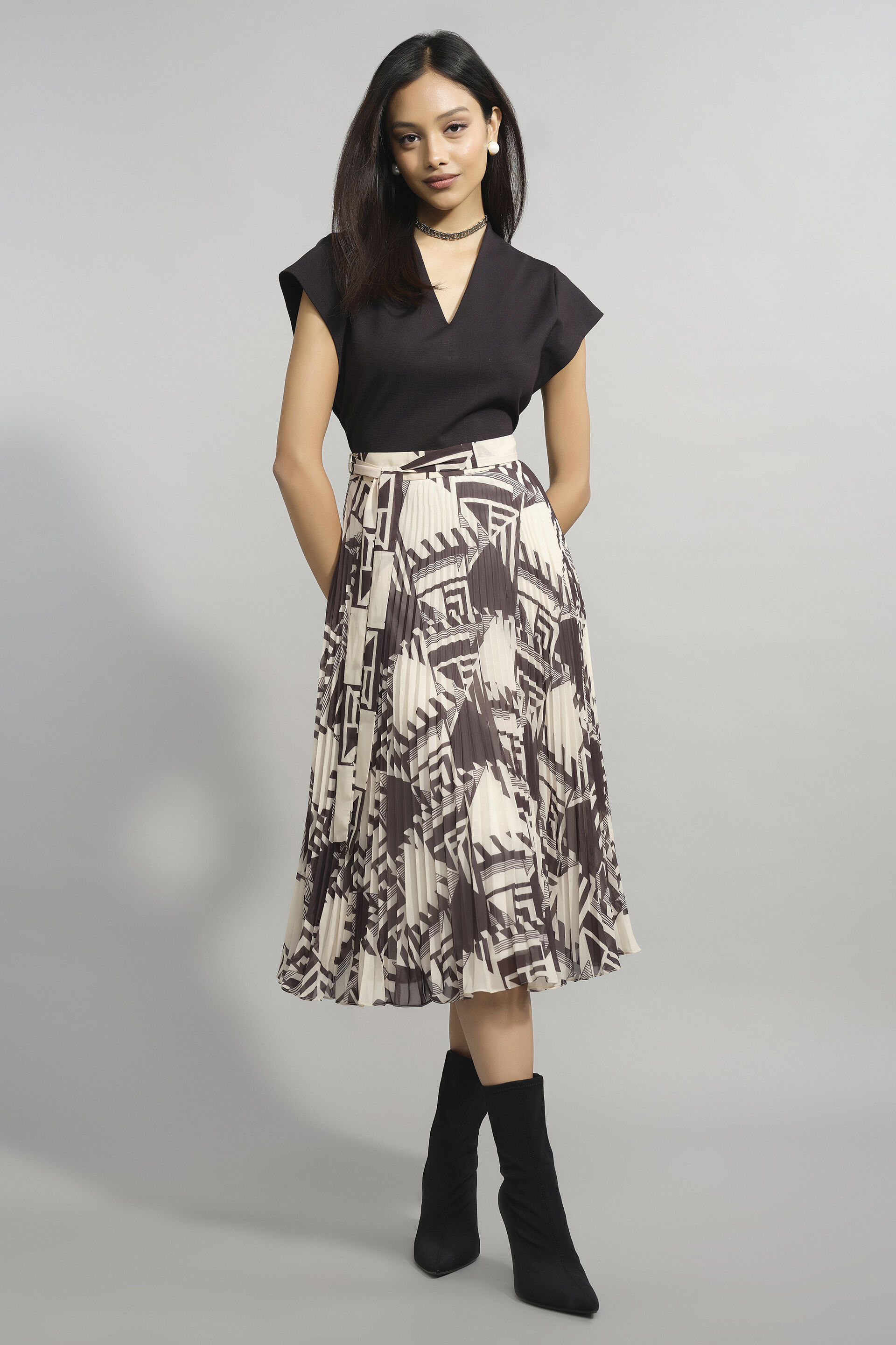 Light & Shadow Dress, Black, image 1